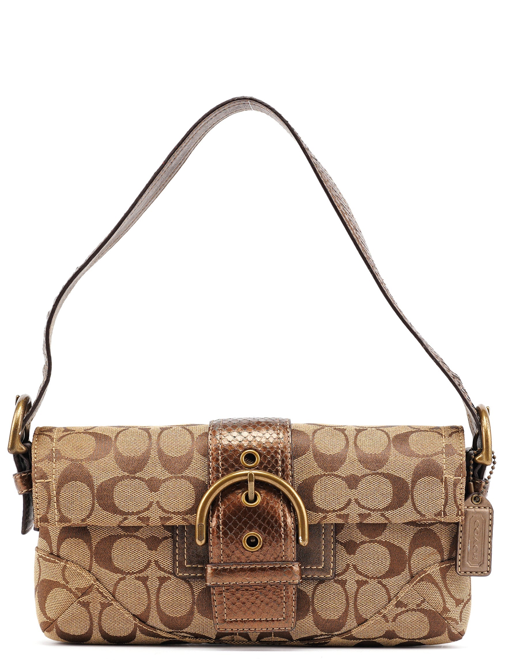 Coach 8K38 Beige Brown Python Soho Shoulder Bag