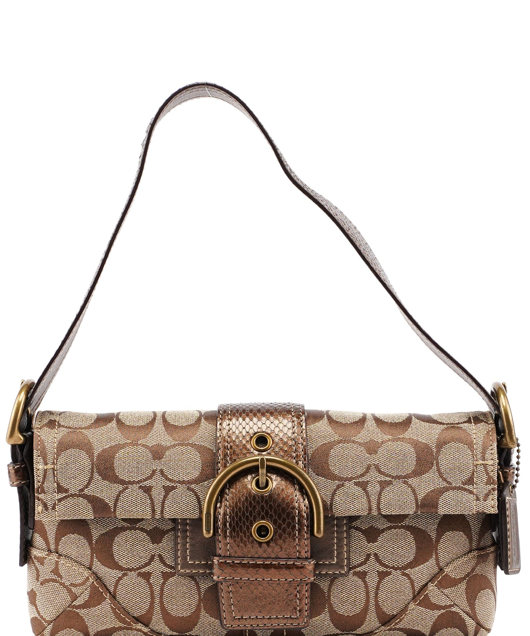 Coach 8K38 Beige Signature C Soho Shoulder Bag