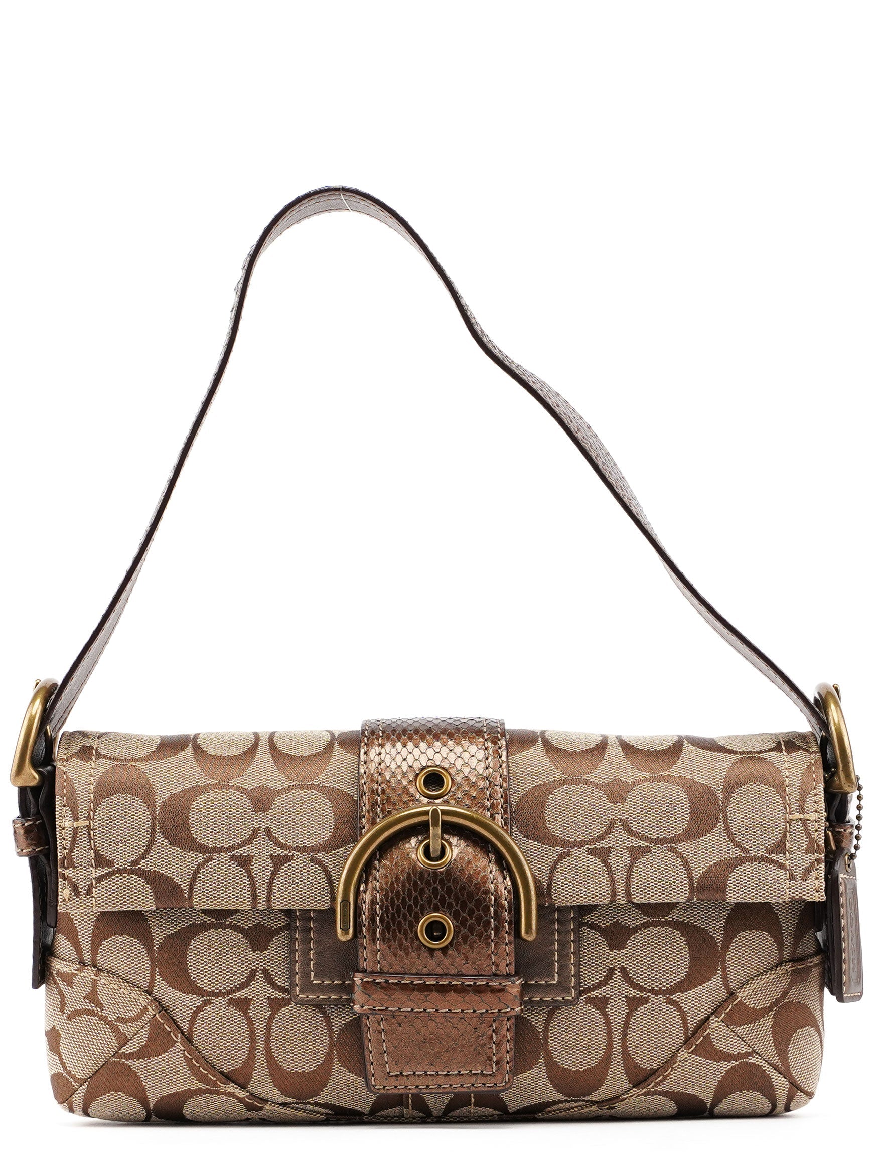 Coach 8K38 Beige Signature C Soho Shoulder Bag