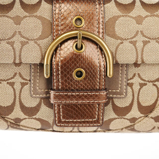 Coach 8K38 Beige Snakeskin Embossed Soho Bag