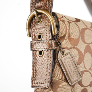 Coach 8K38 Beige Snakeskin Embossed Soho Bag