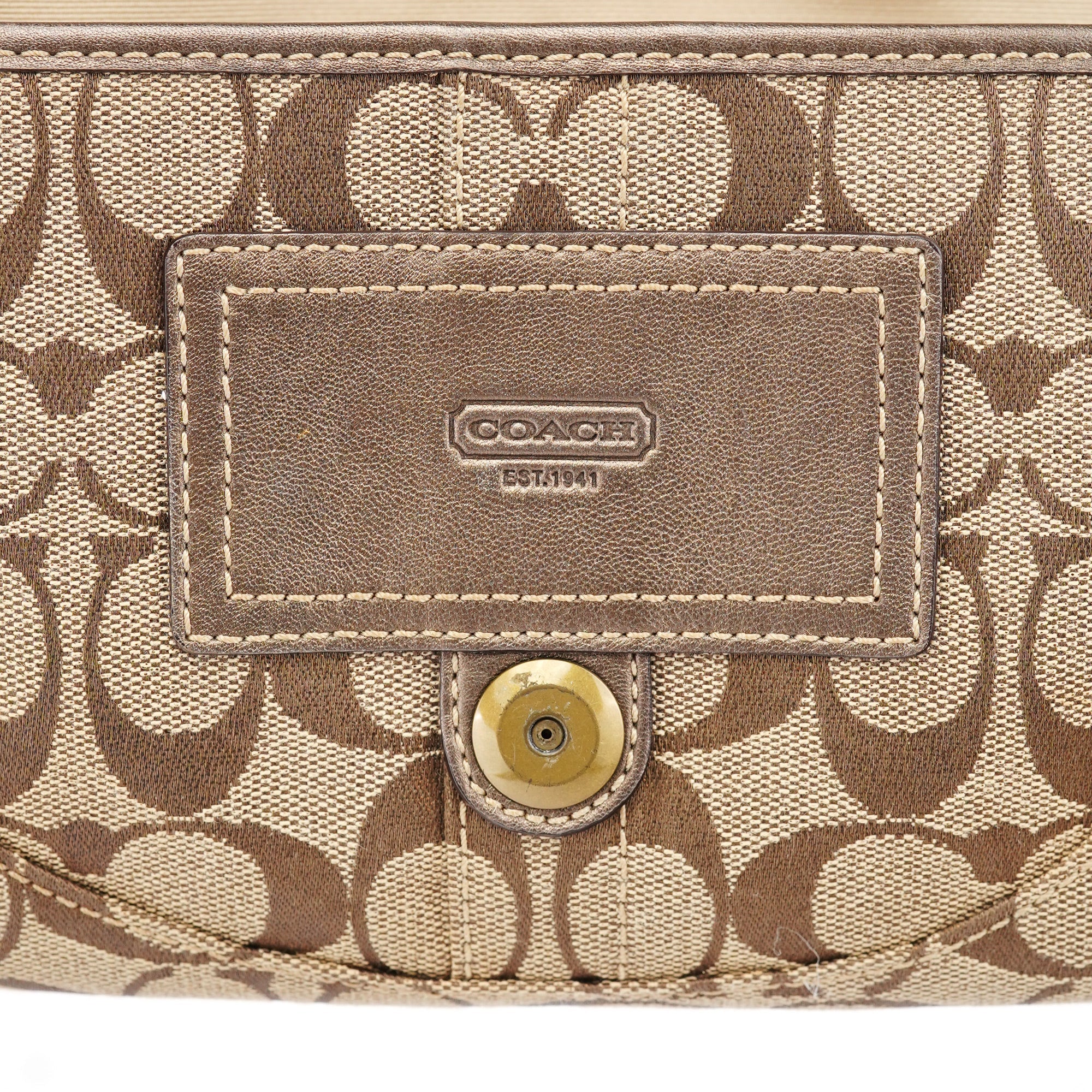 Coach 8K38 Beige Snakeskin Embossed Soho Bag