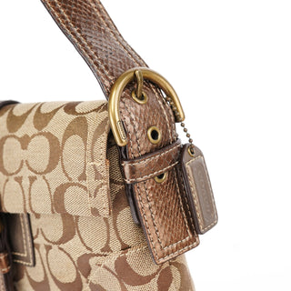 Coach 8K38 Beige Snakeskin Embossed Soho Bag