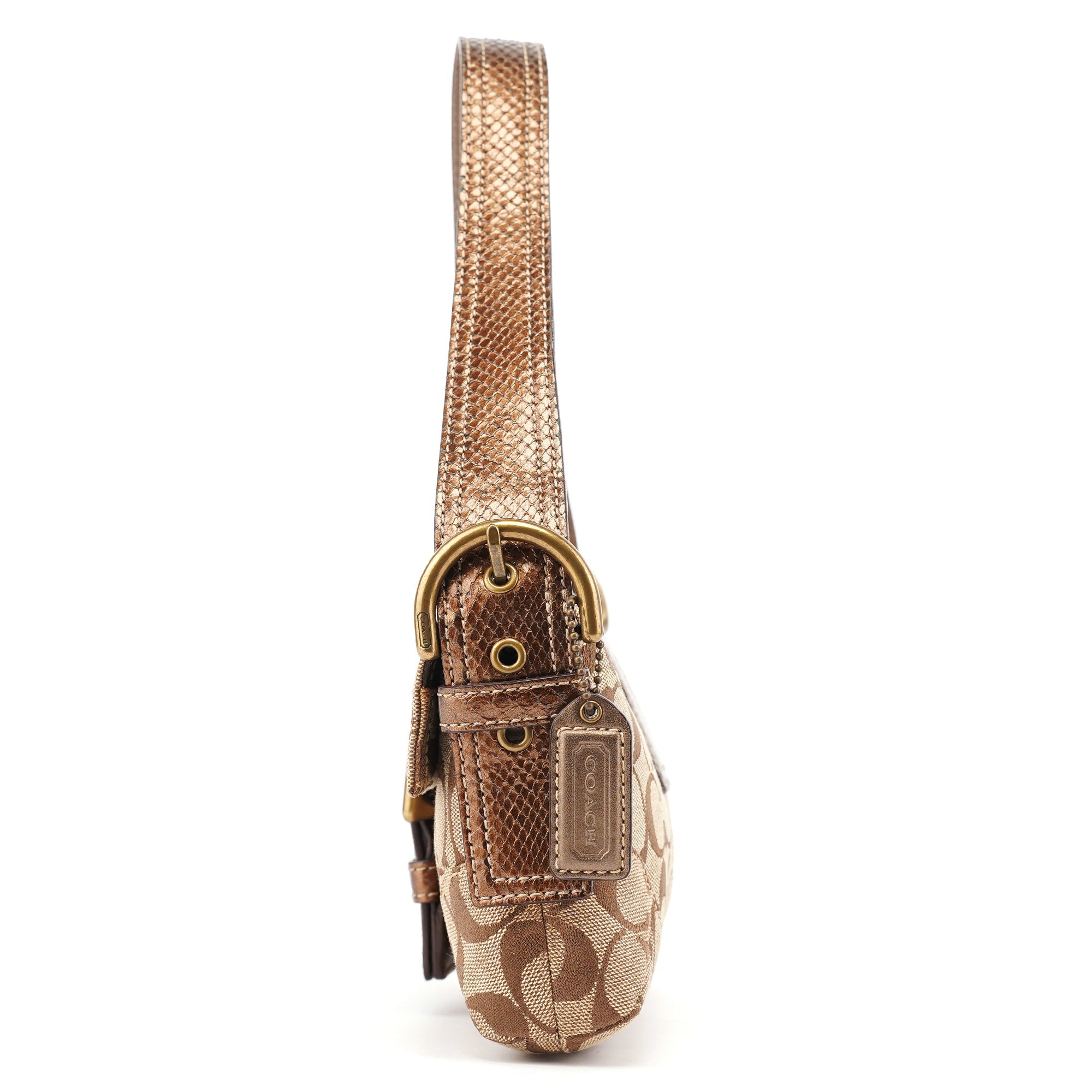 Coach 8K38 Beige Snakeskin Embossed Soho Bag