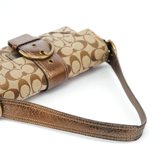 Coach 8K38 Beige Snakeskin Embossed Soho Bag