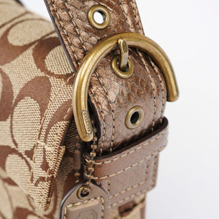 Coach 8K38 Beige Snakeskin Embossed Soho Bag
