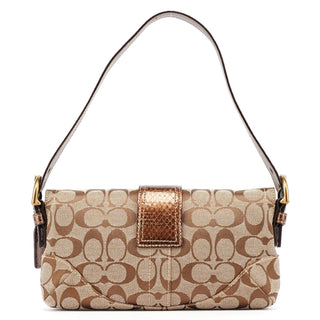 Coach 8K38 Beige Snakeskin Embossed Soho Bag