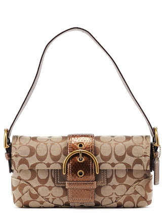 Coach 8K38 Beige Snakeskin Embossed Soho Bag