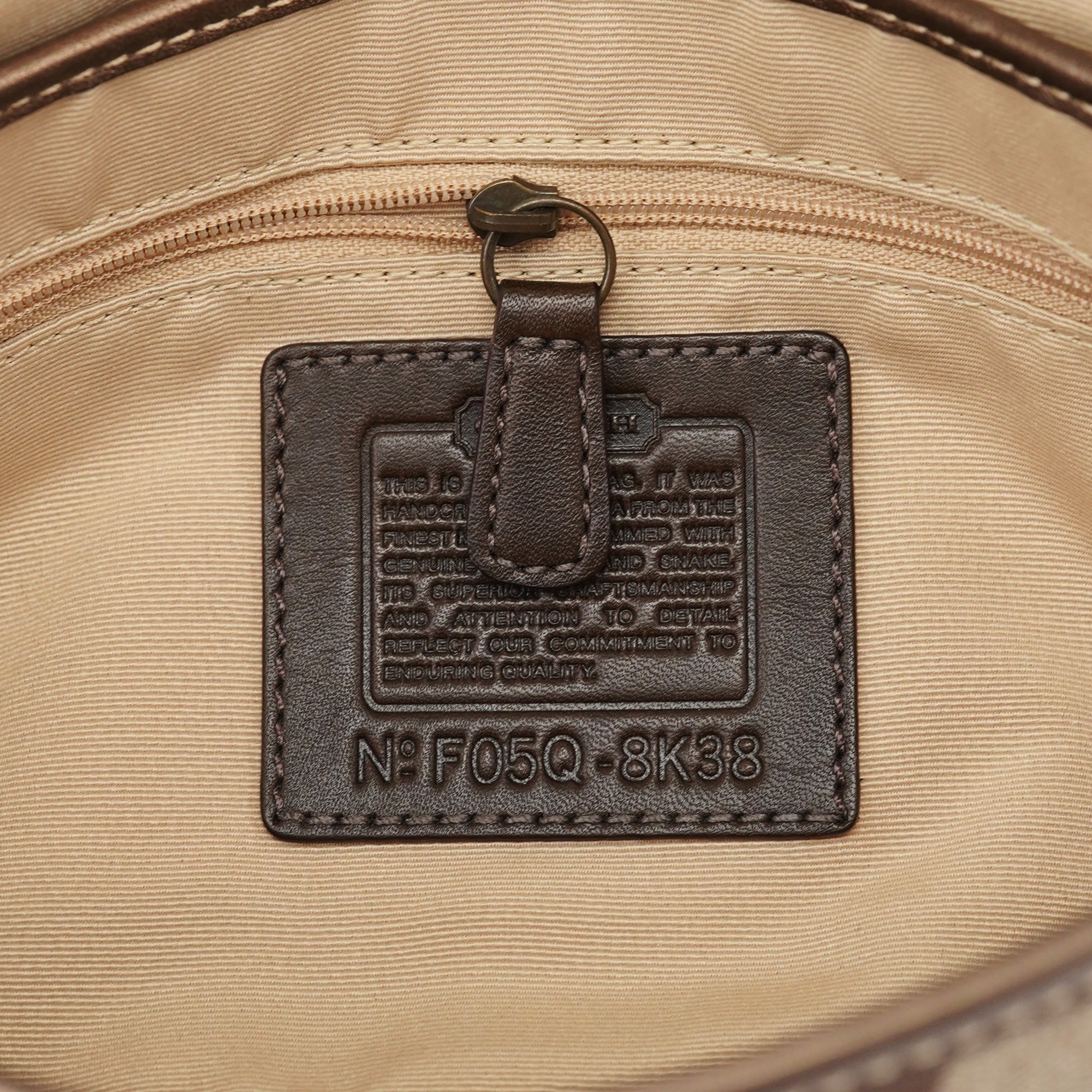Coach 8K38 Beige Snakeskin Embossed Soho Bag