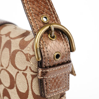 Coach 8K38 Beige Snakeskin Embossed Soho Bag