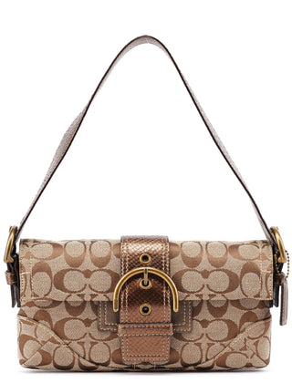Coach 8K38 Beige Snakeskin Embossed Soho Bag