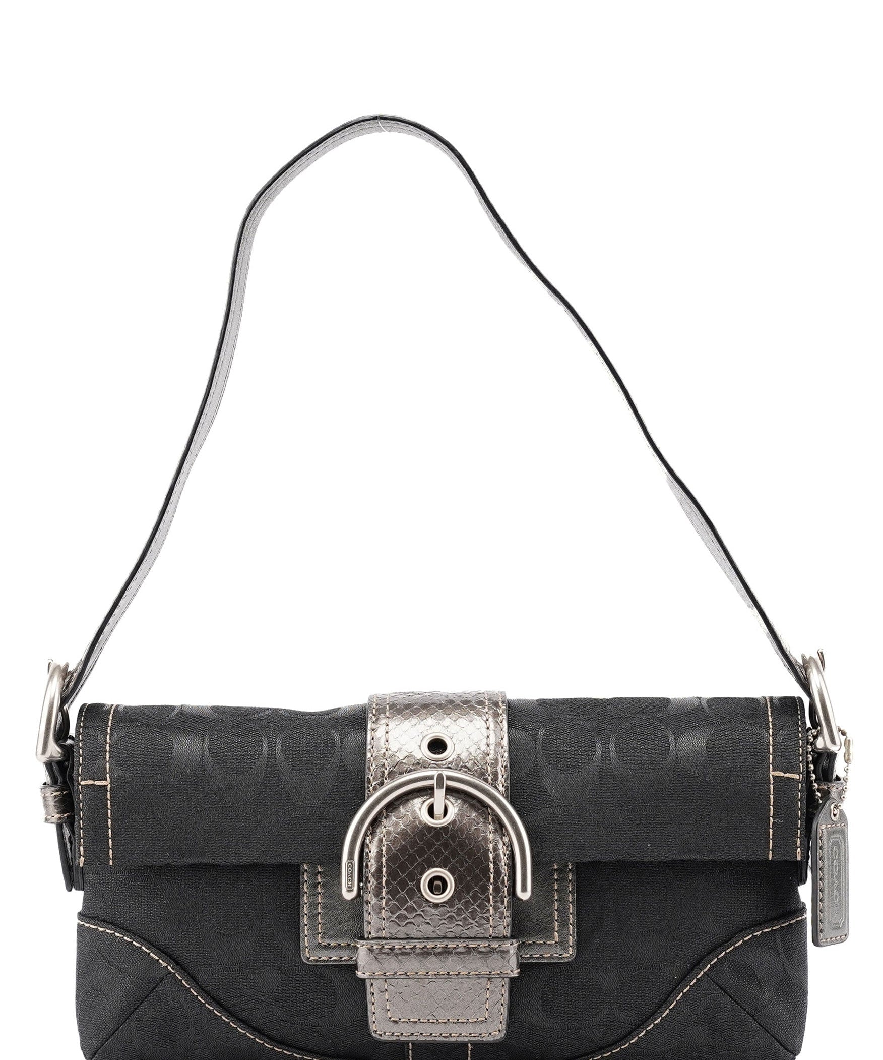 Coach 8K38 Black Snakeskin Soho Shoulder Bag