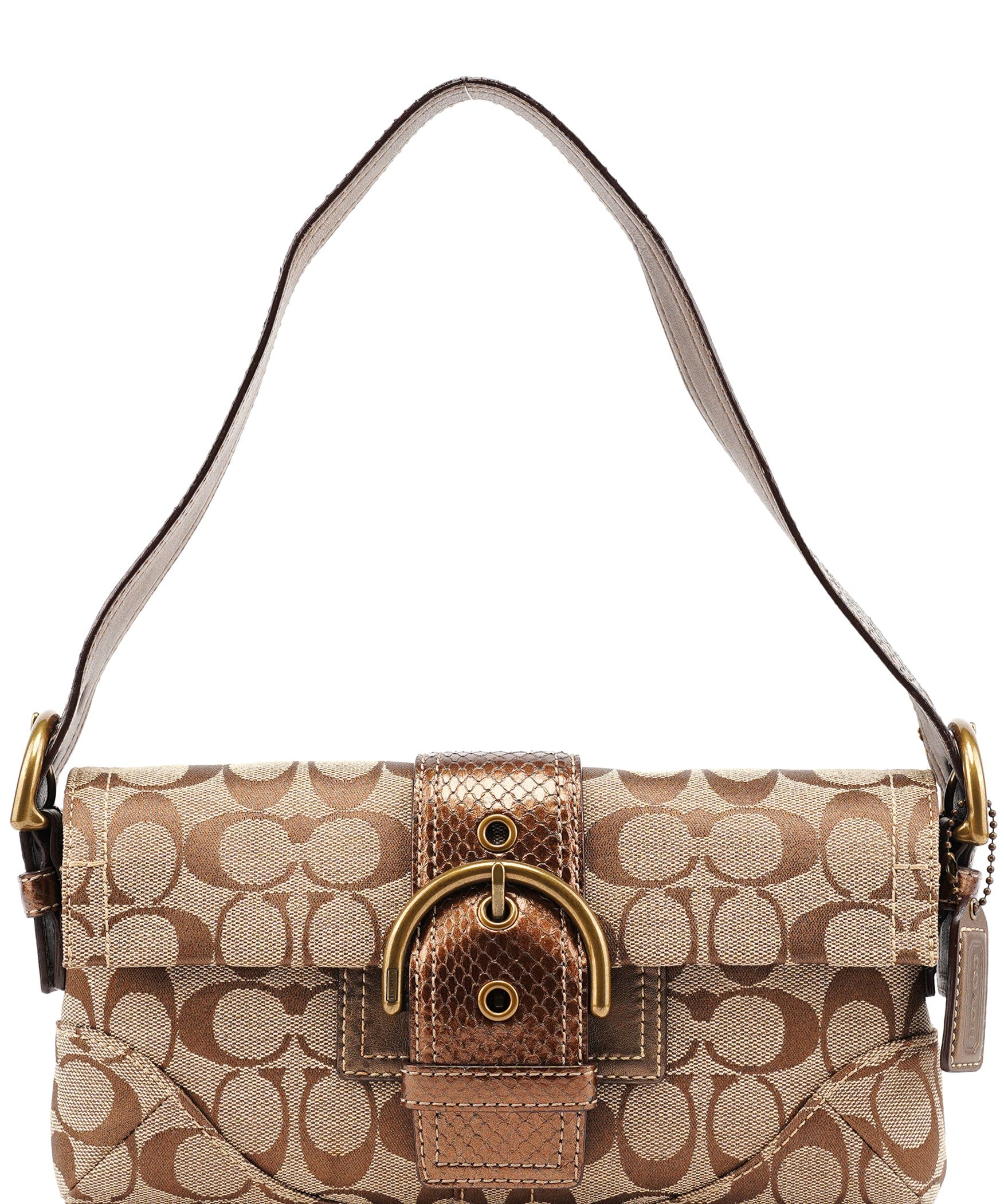 Coach 8K38 Brown Faux Python Soho Shoulder Bag