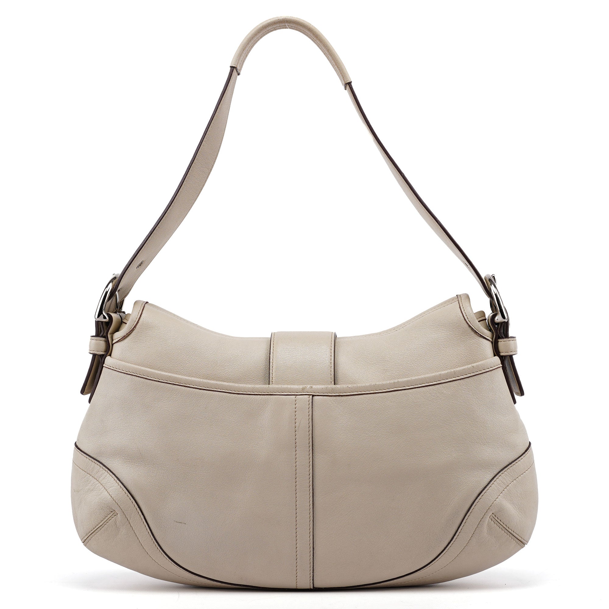 Coach 9249 Soho Schultertasche aus weißem Leder