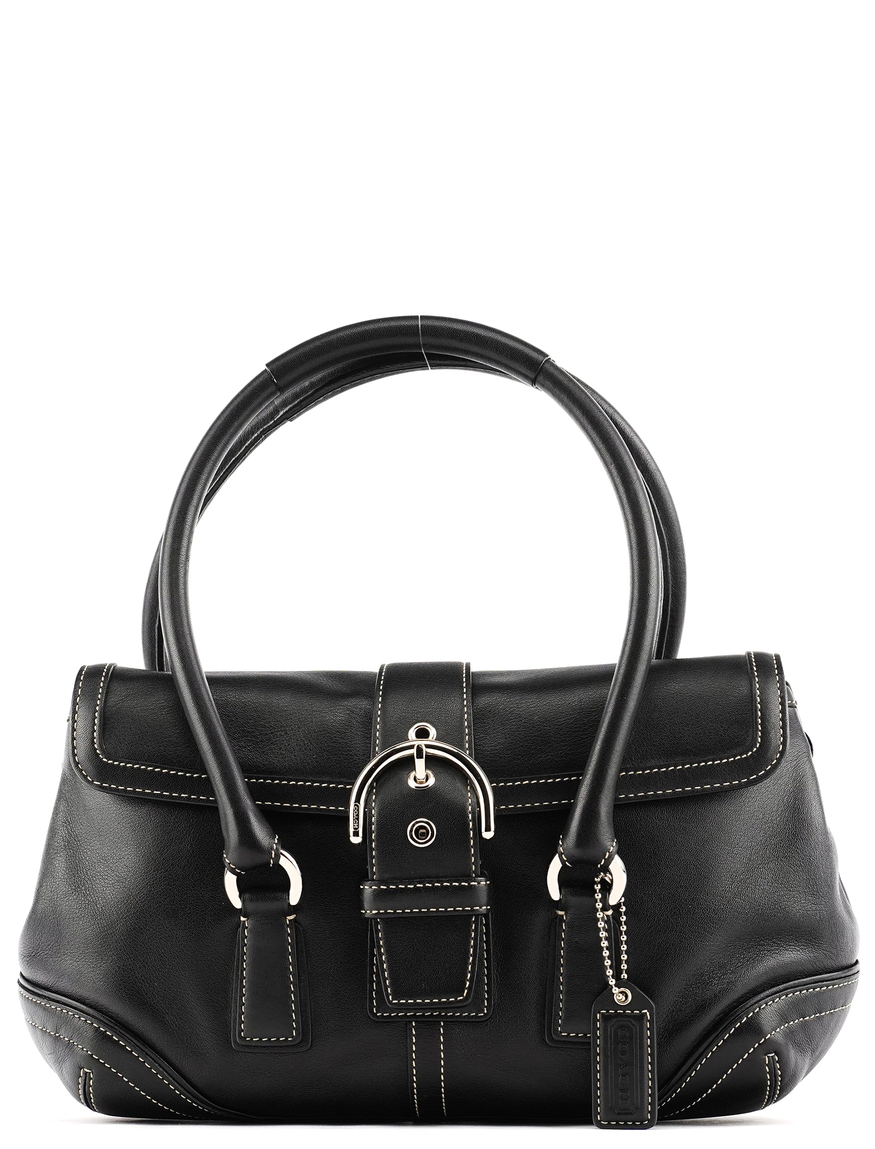 バッグ Y2K COACH Leather Handbag Black Boston Coach 9250 Black Leather Soho Boston Bag – Rediscover Vintage