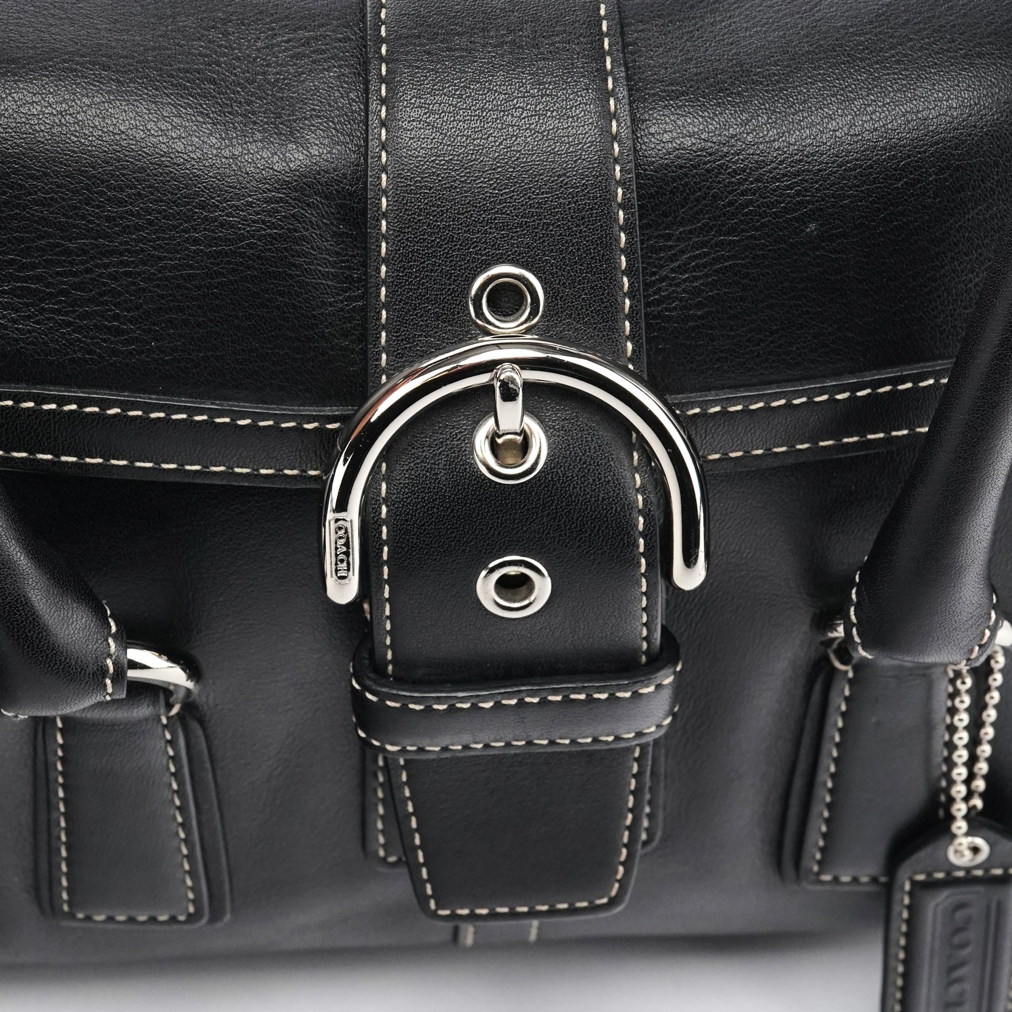 Coach 9250 Black Leather Soho Boston Bag