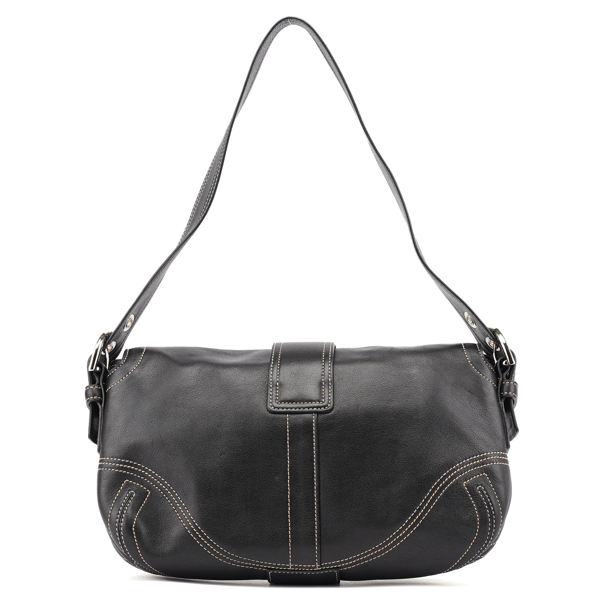 Coach 9434 Soho Schultertasche aus schwarzem Leder