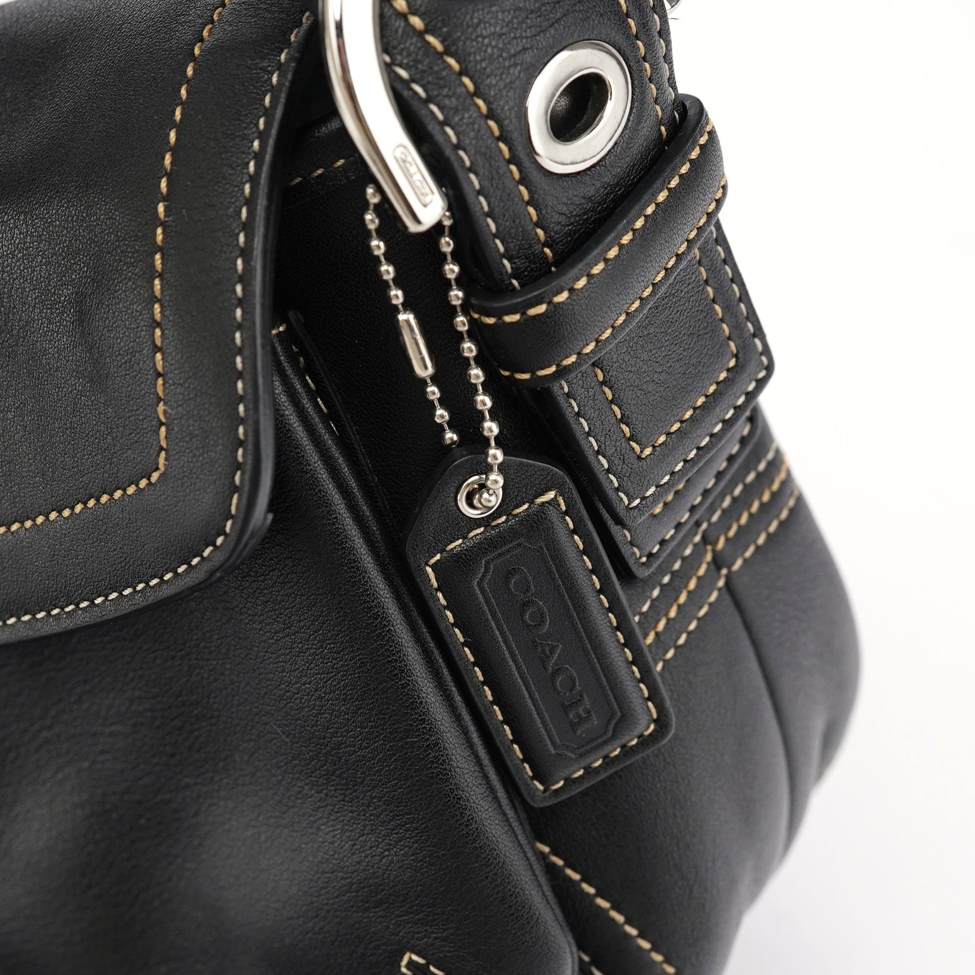Coach 9434 Soho Schultertasche aus schwarzem Leder