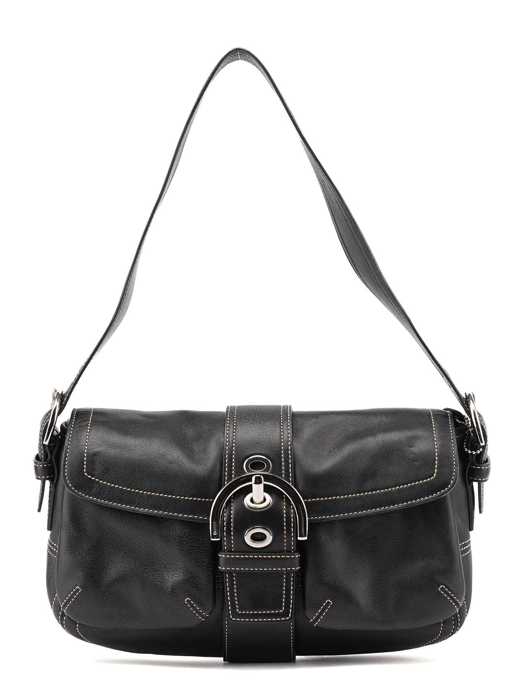 Coach 9434 Soho Schultertasche aus schwarzem Leder