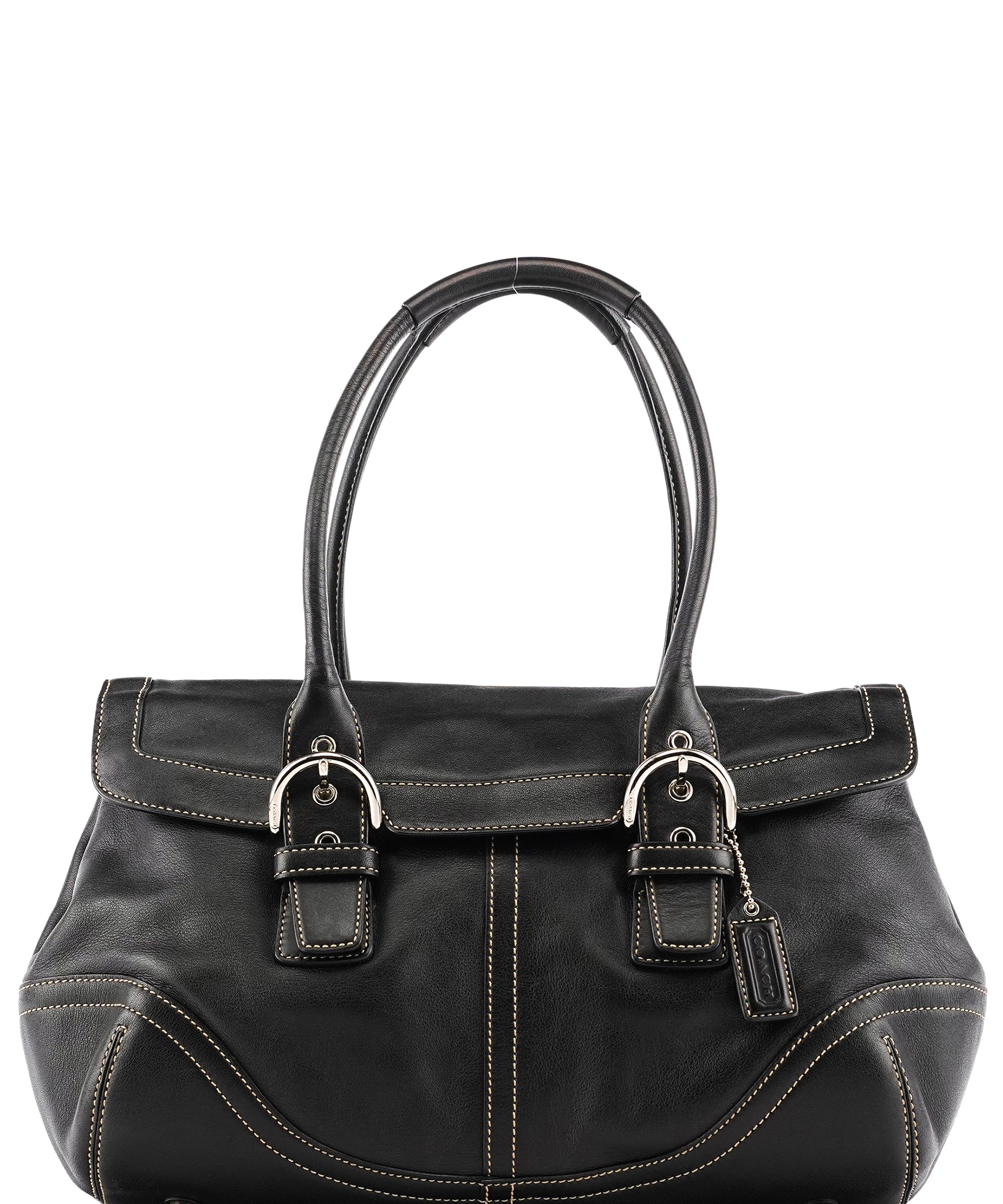 Coach 9636 Black Leather Soho Flap Tote Bag