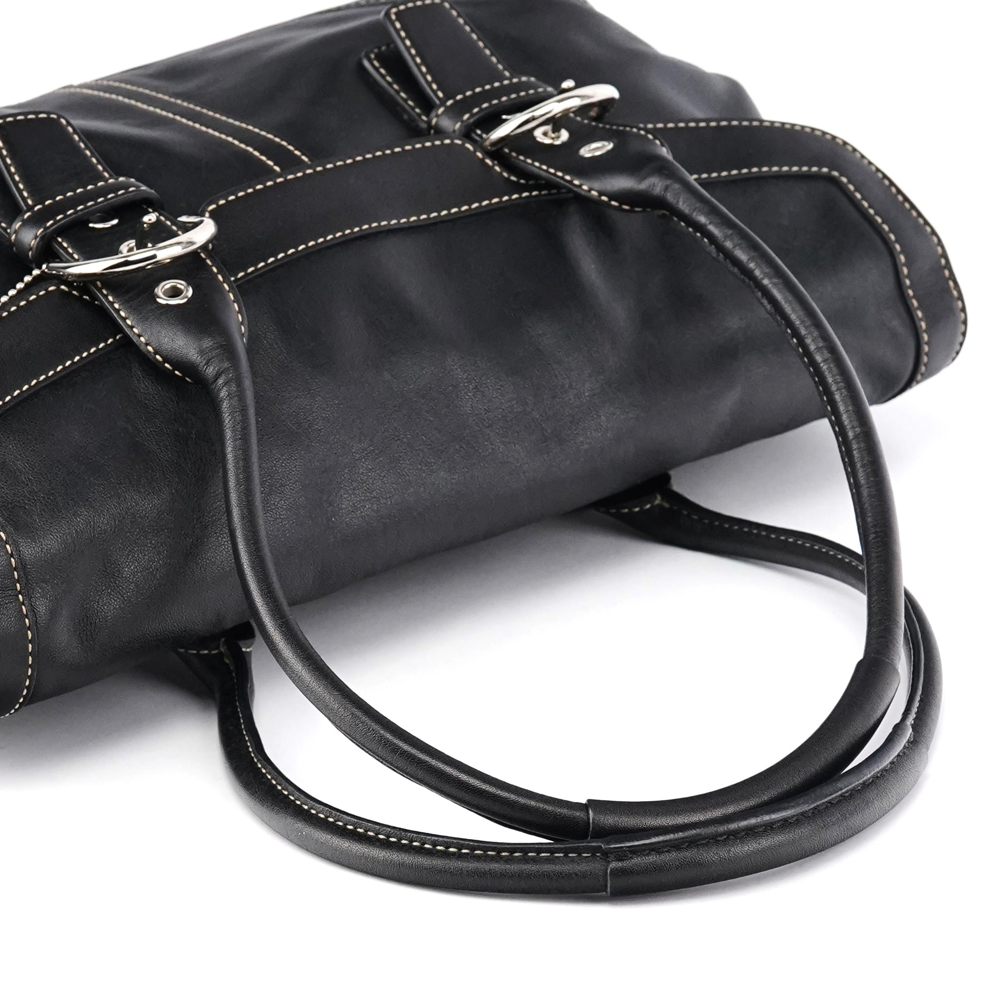 Coach 9636 Black Leather Soho Flap Tote Bag