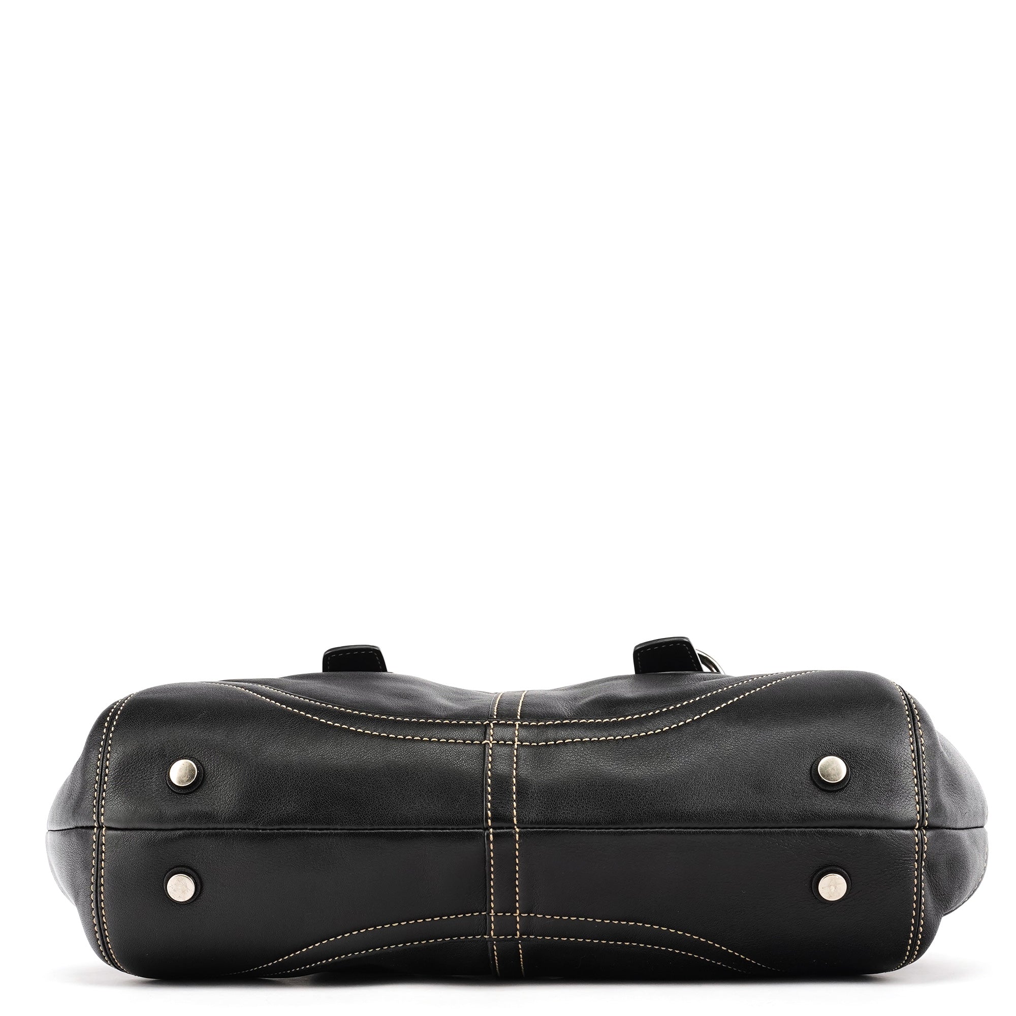 Coach 9636 Black Leather Soho Flap Tote Bag