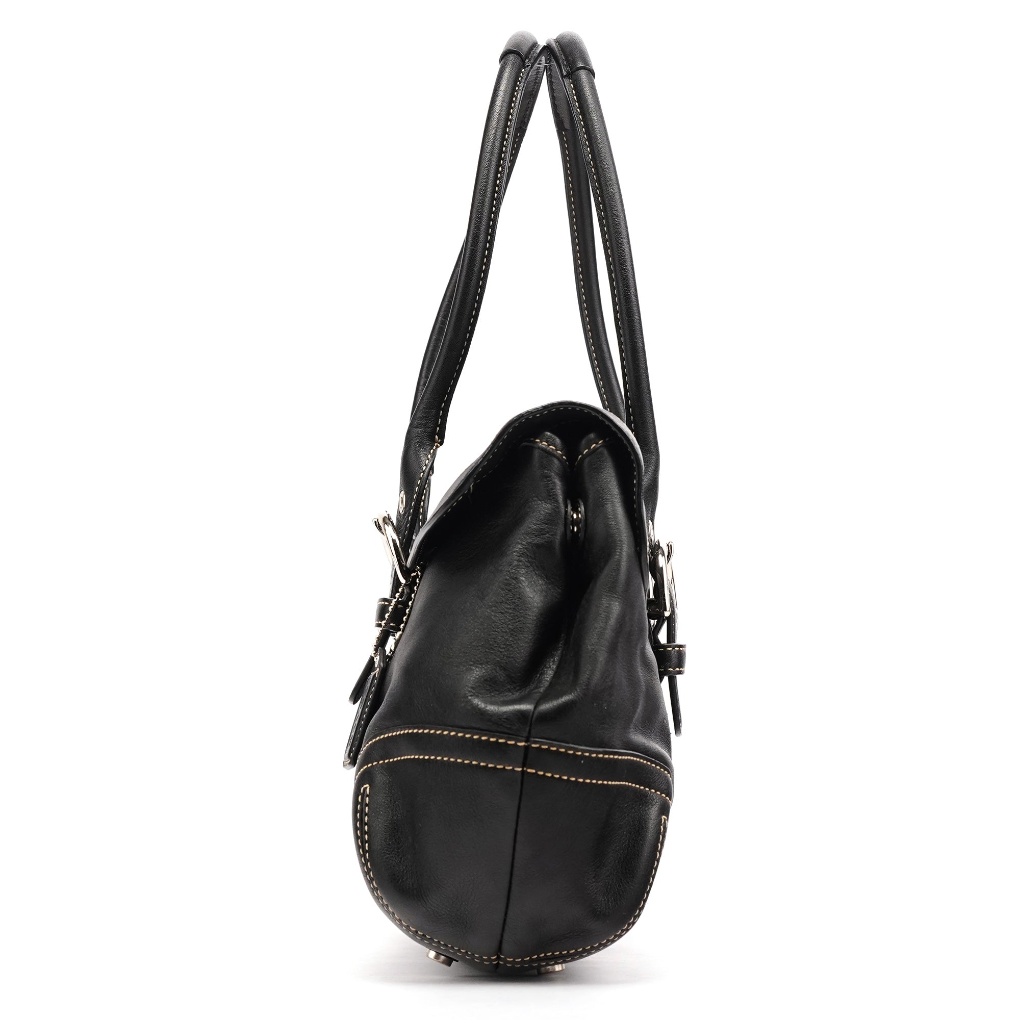 Coach 9636 Black Leather Soho Flap Tote Bag