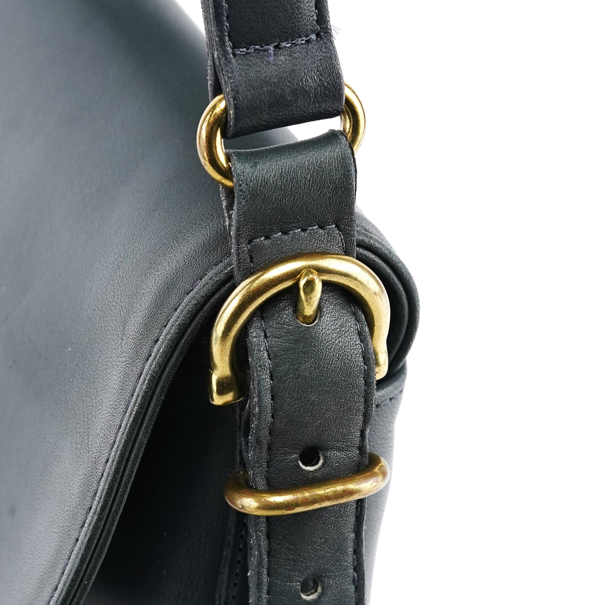 Coach 9807 Midnight Navy Leather Flap Shoulder Bag