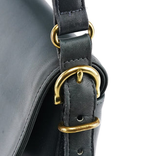 Coach 9807 Midnight Navy Leather Flap Shoulder Bag