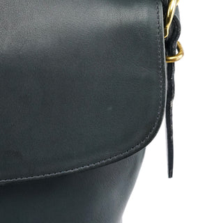 Coach 9807 Midnight Navy Leather Flap Shoulder Bag