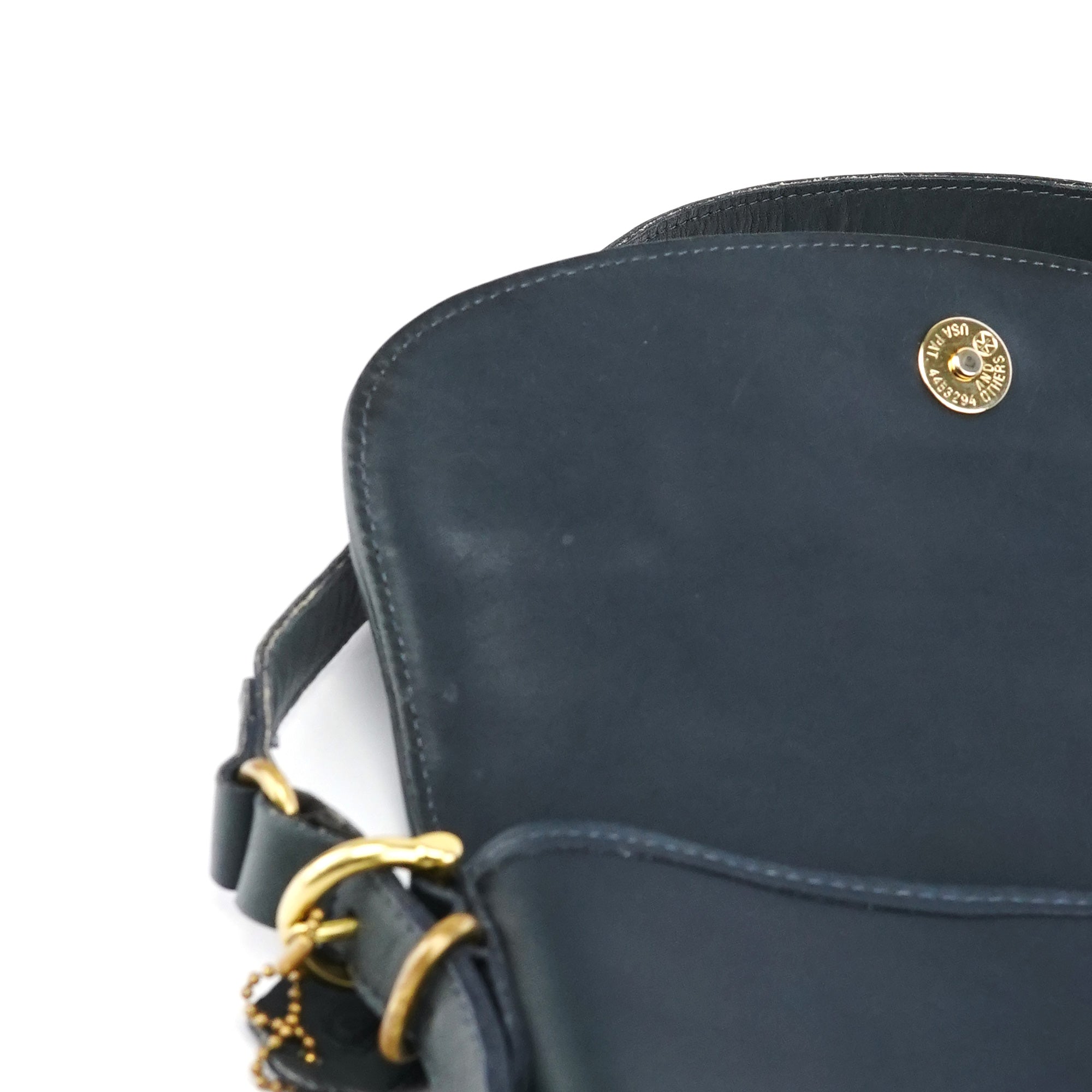 Coach 9807 Midnight Navy Leather Flap Shoulder Bag