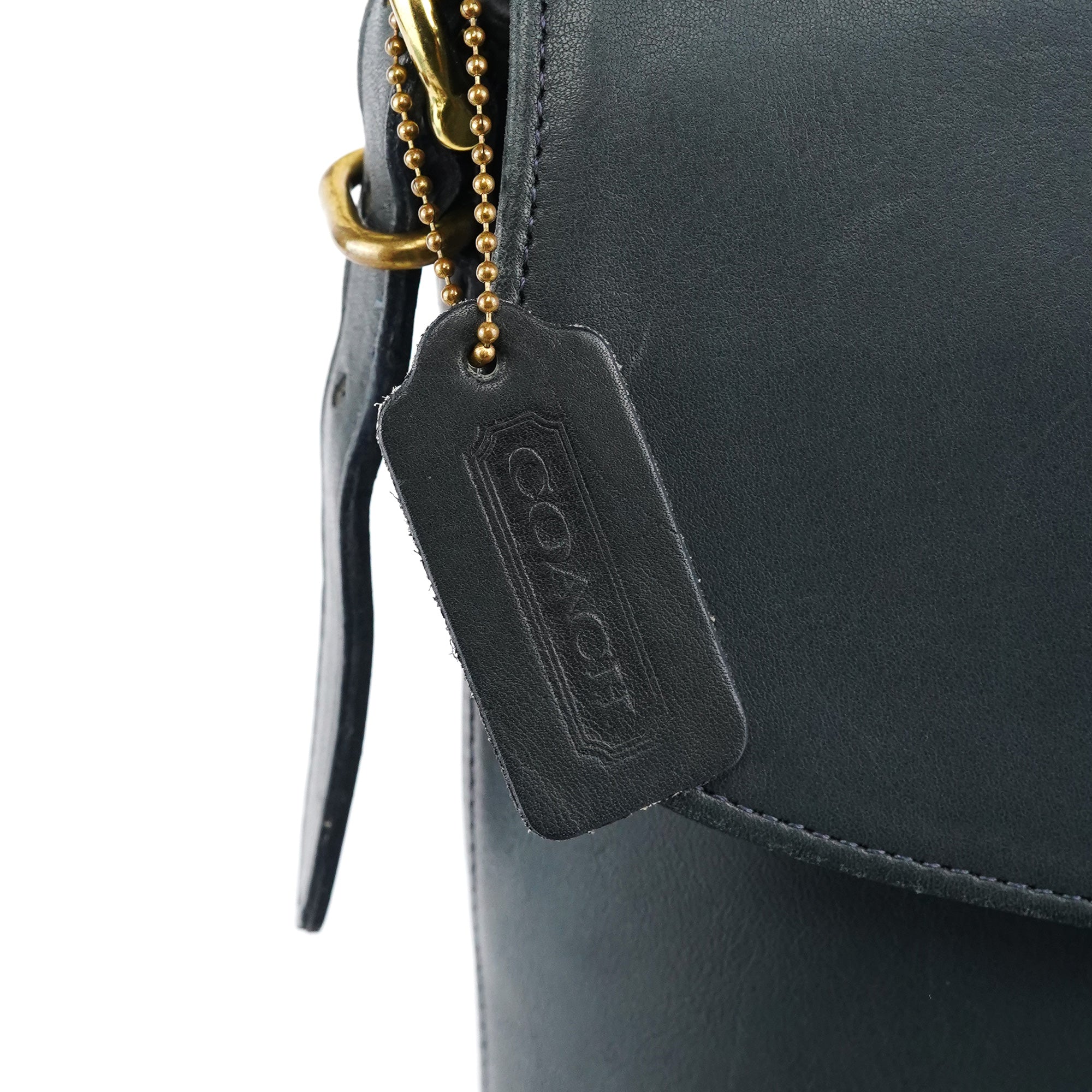 Coach 9807 Midnight Navy Leather Flap Shoulder Bag