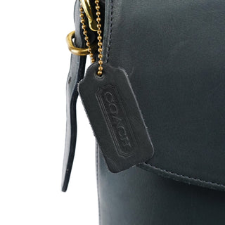 Coach 9807 Midnight Navy Leather Flap Shoulder Bag