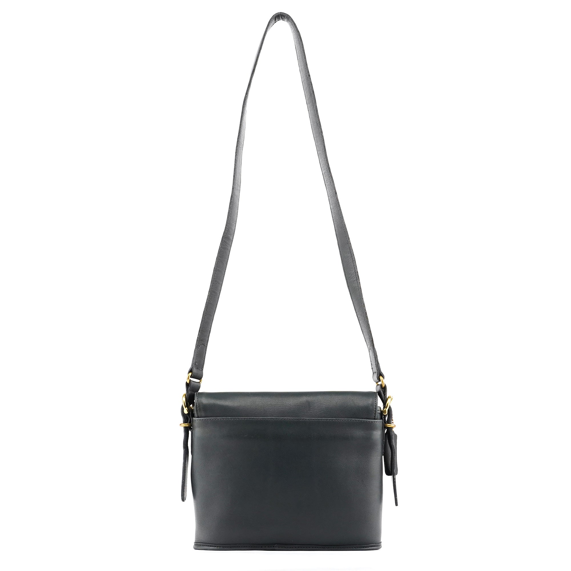 Coach 9807 Midnight Navy Leather Flap Shoulder Bag