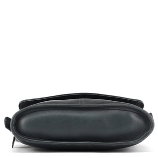 Coach 9807 Midnight Navy Leather Flap Shoulder Bag