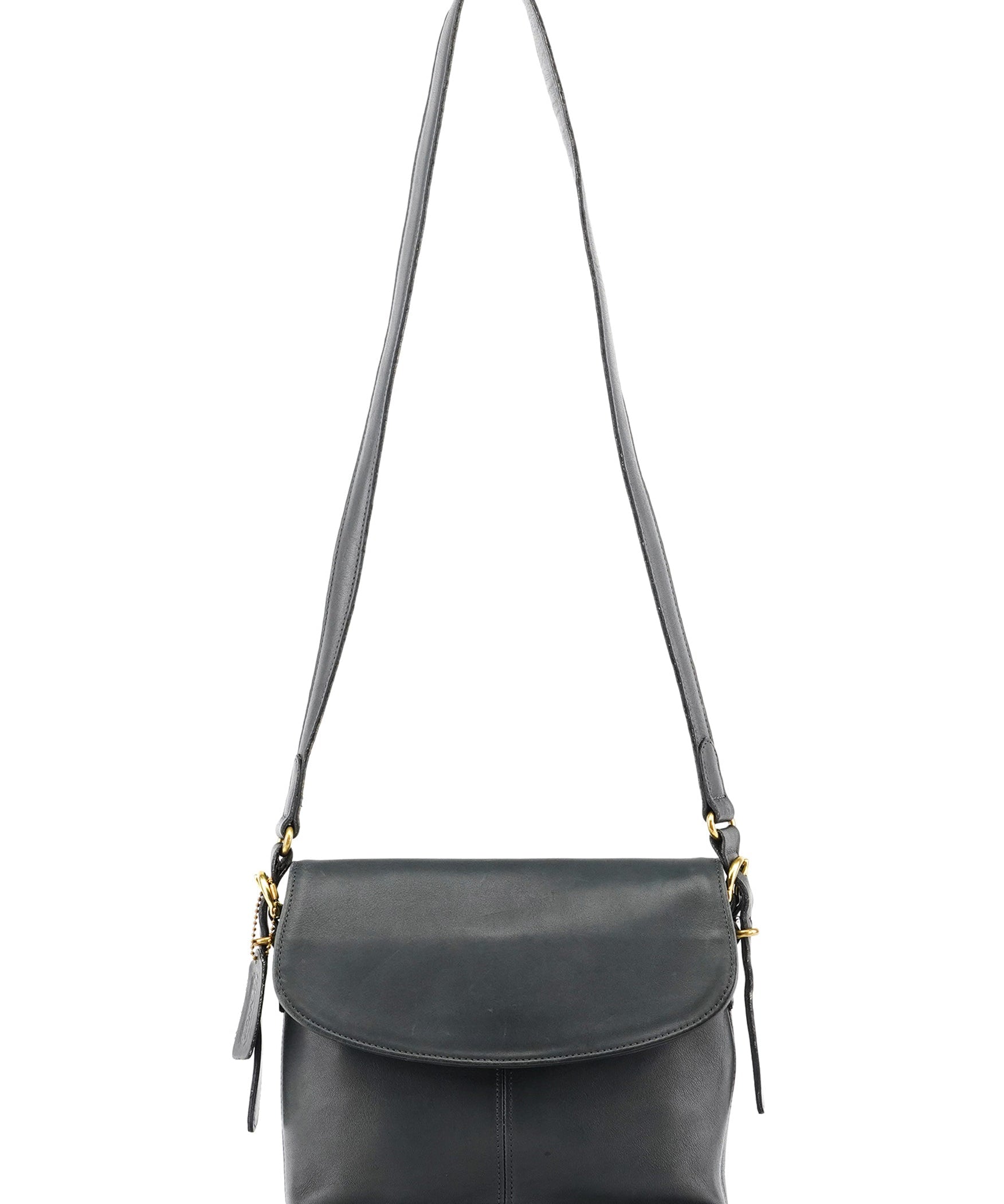 Coach 9807 Midnight Navy Leather Flap Shoulder Bag