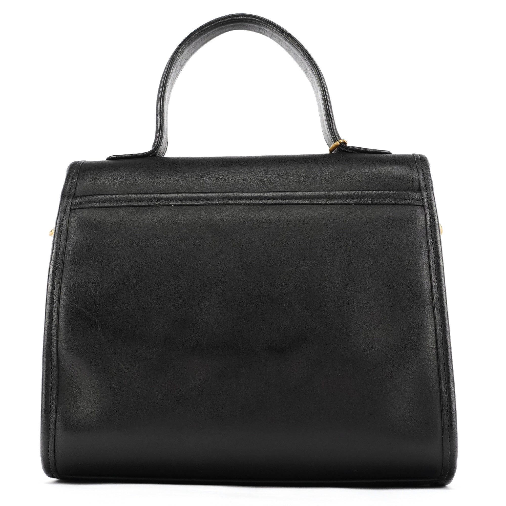 Coach 9977 Black Leather 2-Way Top Handle Bag