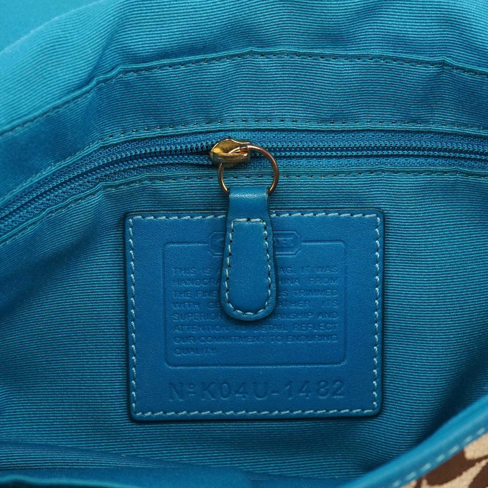Coach Beige Blue Signature Soho Shoulder Bag