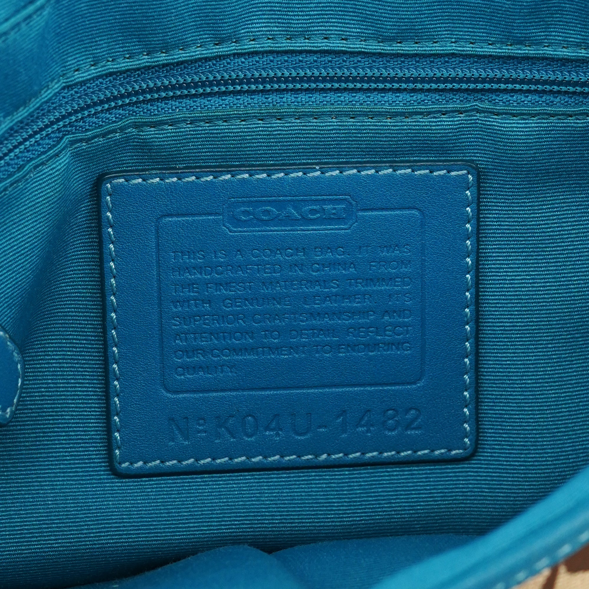 Coach Beige Blue Signature Soho Shoulder Bag
