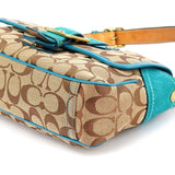 Coach Beige Blue Signature Soho Shoulder Bag