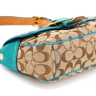 Coach Beige Blue Signature Soho Shoulder Bag