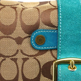 Coach Beige Blue Signature Soho Shoulder Bag
