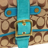 Coach Beige Blue Signature Soho Shoulder Bag