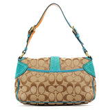 Coach Beige Blue Signature Soho Shoulder Bag