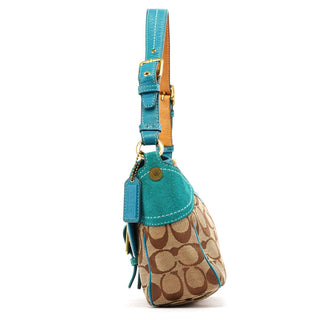 Coach Beige Blue Signature Soho Shoulder Bag