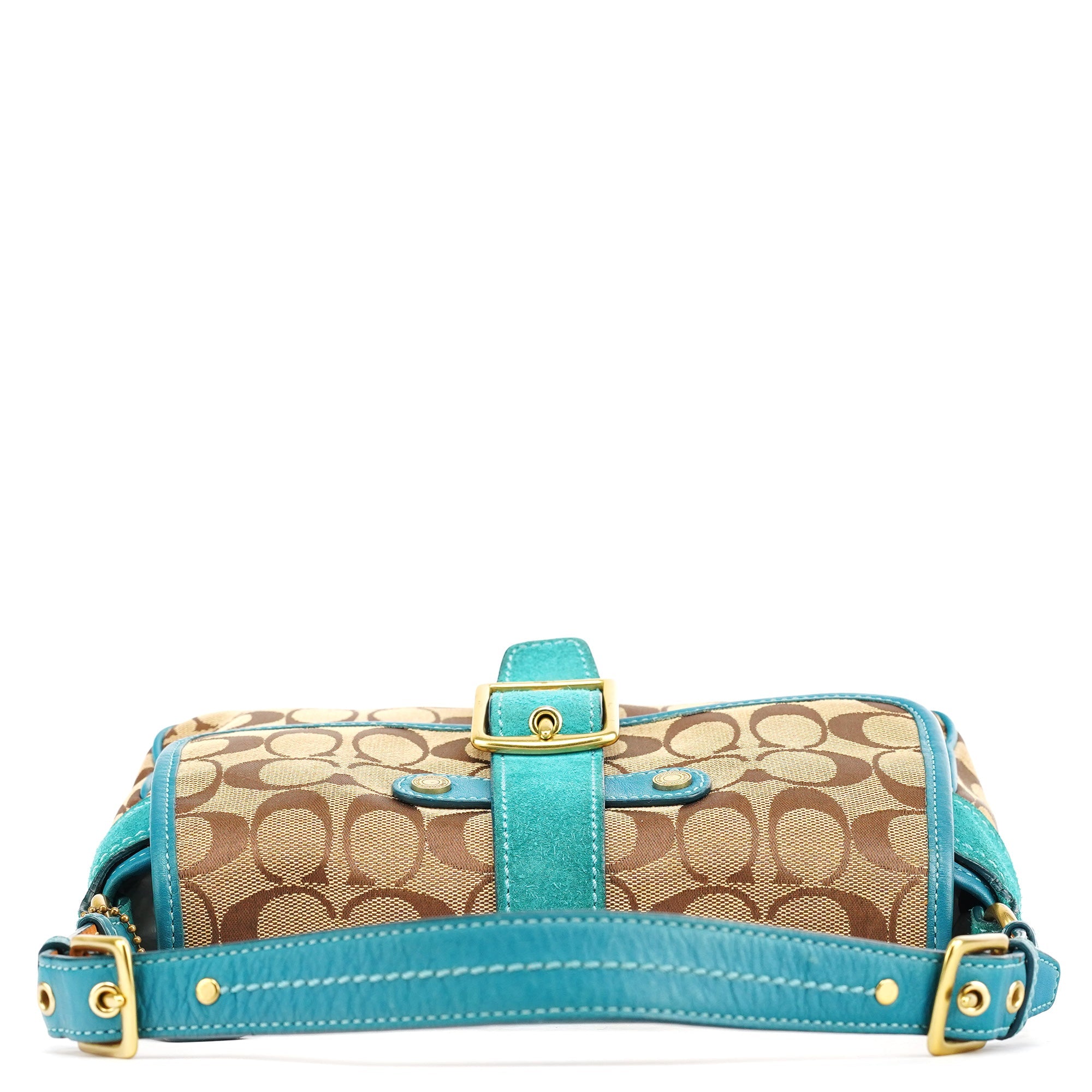 Coach Beige Blue Signature Soho Shoulder Bag