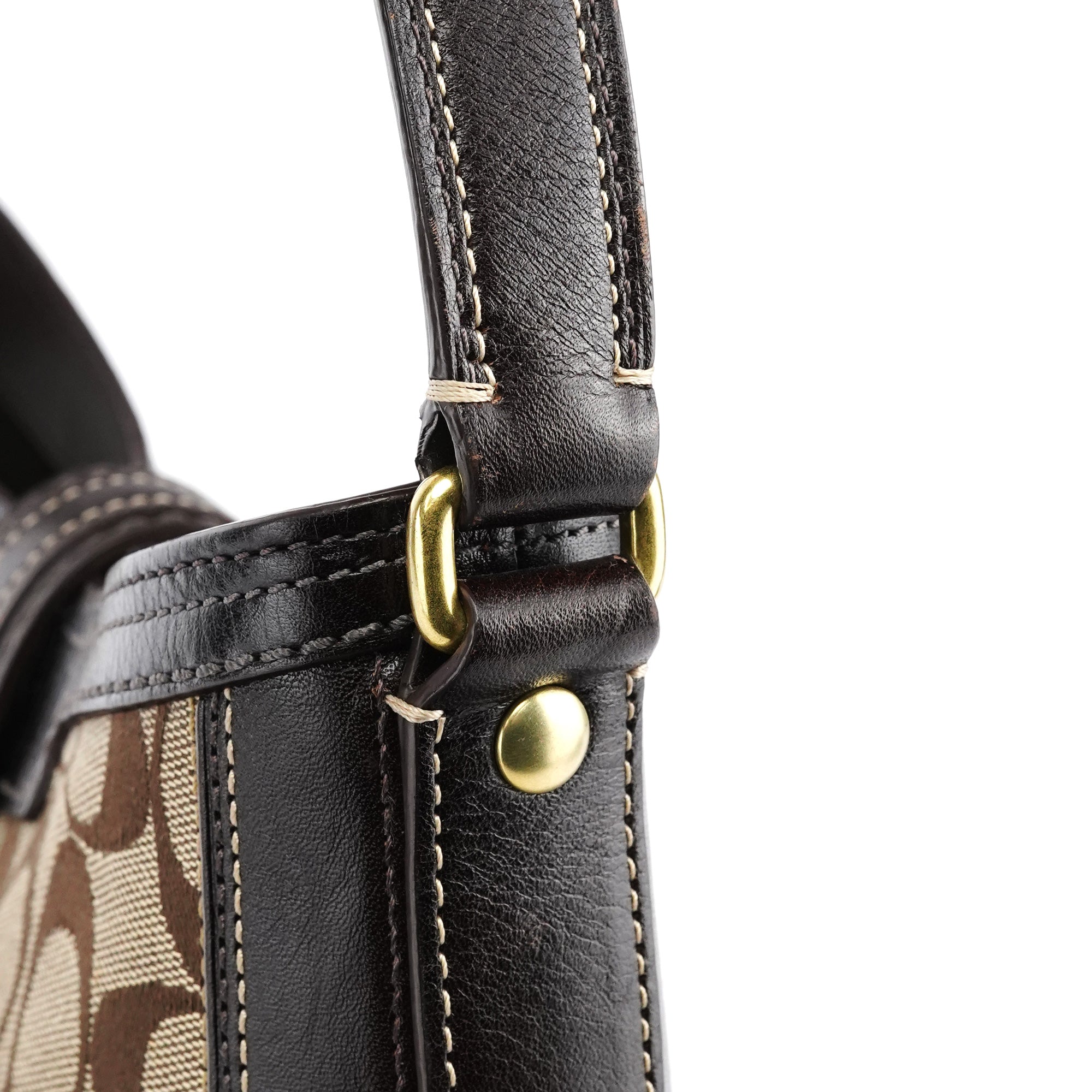 Coach Beige Brown Signature C Shoulder Bag