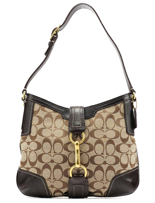 Coach Beige Brown Signature C Shoulder Bag