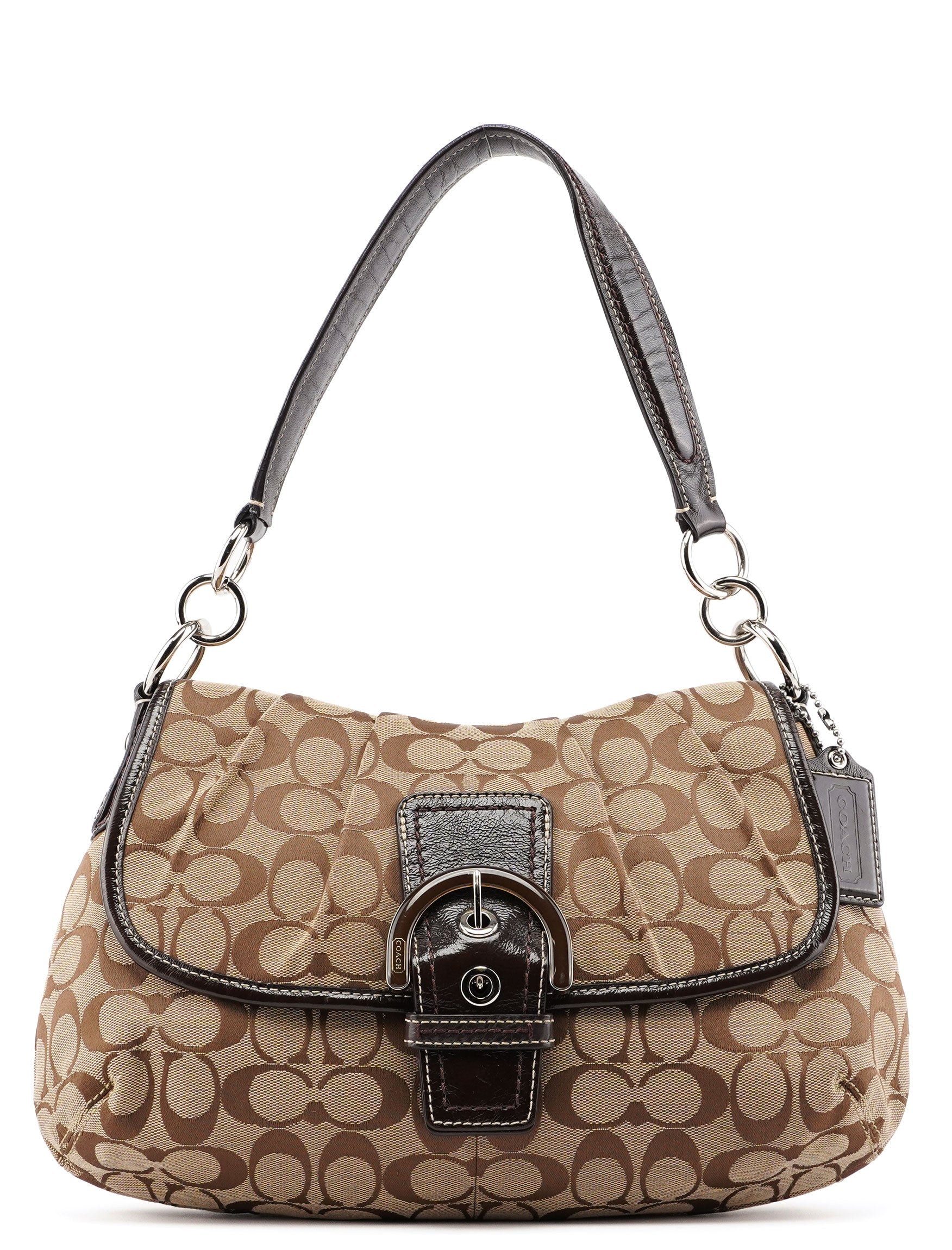 Coach Beige Brown Signature C Soho Shoulder Bag