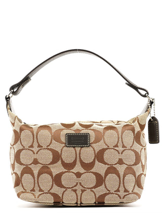 Coach Beige Brown Signature Canvas Mini Bag